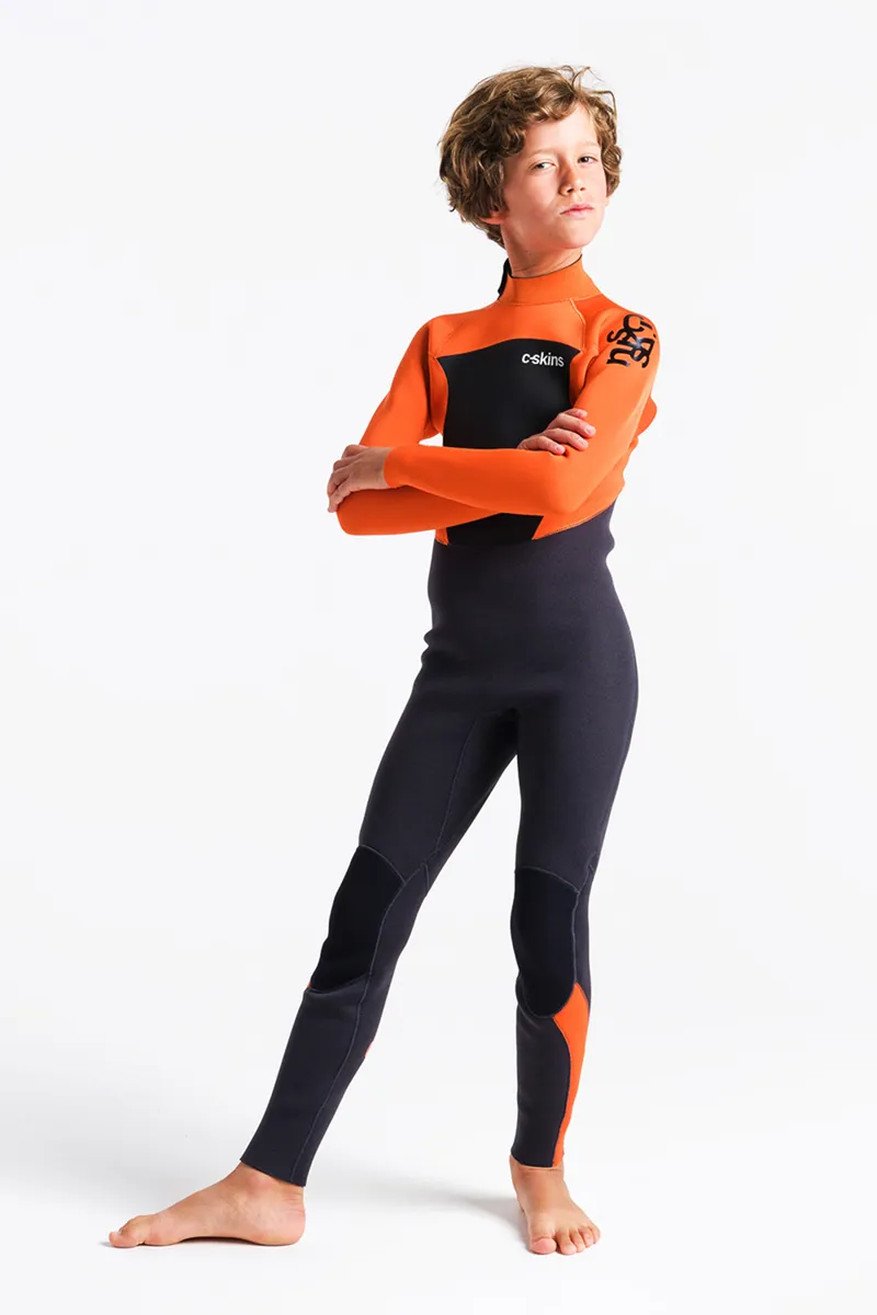 C-Skins Junior Legend 3/2 Back Zip Wetsuit Anthracite/Orange